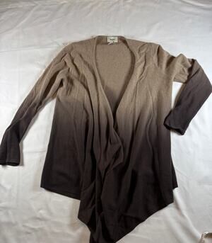 Neiman Marcus 100% Cashmere Ombre Womens Cardigan Size Medium Brown